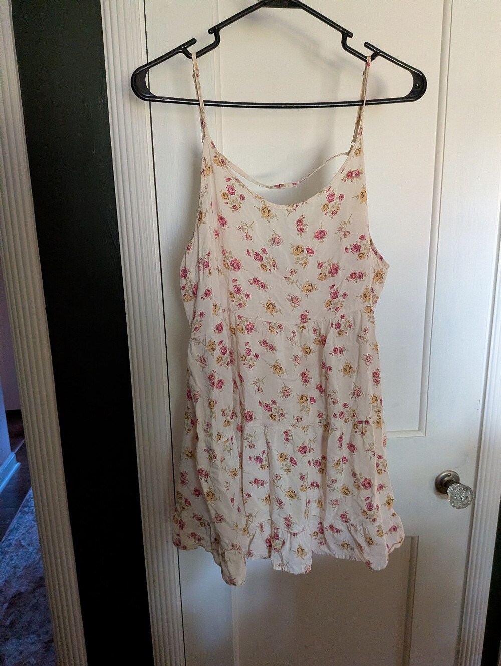 Maurices Cream Floral Spaghetti-Strap Dress Top